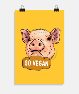 adorable pig - go vegan