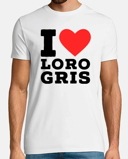 T-shirt Adoro il pappagallo grigio