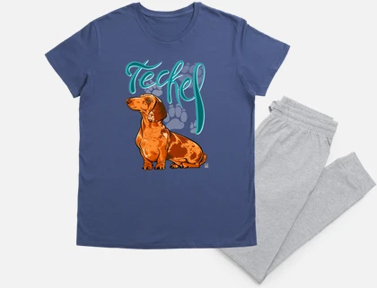 Adult pajamas dachshund dog 001 pyjama tostadora - Main Image