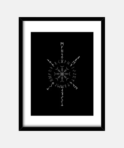 Cadre aegishjalmur futhark runes heaume de cr
