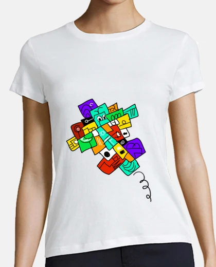 T-shirt aeroplano crazy , versione nera. donna, stile baseball, bianca e blu navy