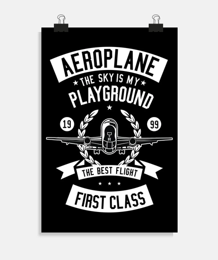 Poster affiche avion pilotes avion léger 1999 avion ciel vol