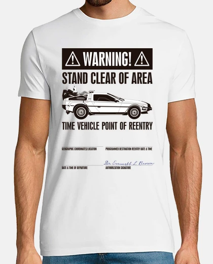 Tee-shirt Affiche d'Avertissement (Retour Vers le Futur)