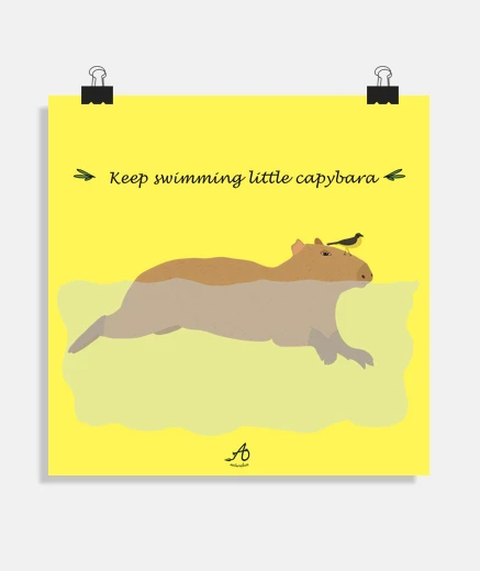 Poster affiche de capybara
