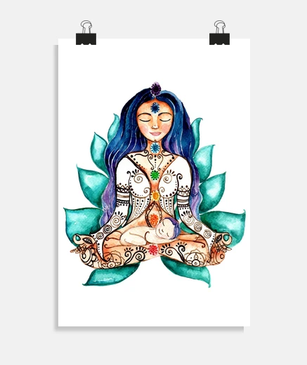 Poster affiche de chakras de déesse