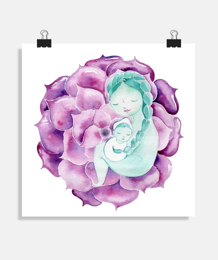 Poster affiche de fleur de lotus maman zen