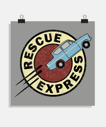 Poster affiche express de sauvetage
