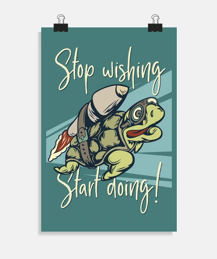 Poster affiche humour tortue rétro vintage illustration mer tortues marines reptiles