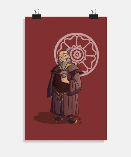 Poster affiche iroh avatar de lotus blanc