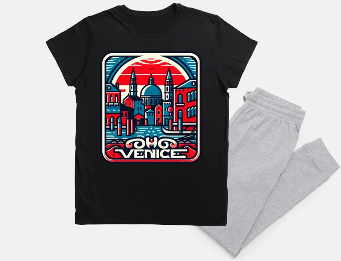Pyjama affiche rétro de voyage à Venise