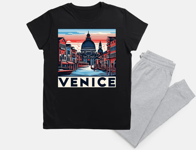 Pyjama affiche rétro de voyage à Venise