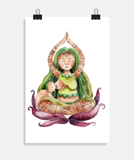 Poster affiche verte de mamanyogui