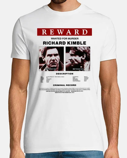 Tee-shirt Affiche Voulue Richard Kimble (El Fugitivo)