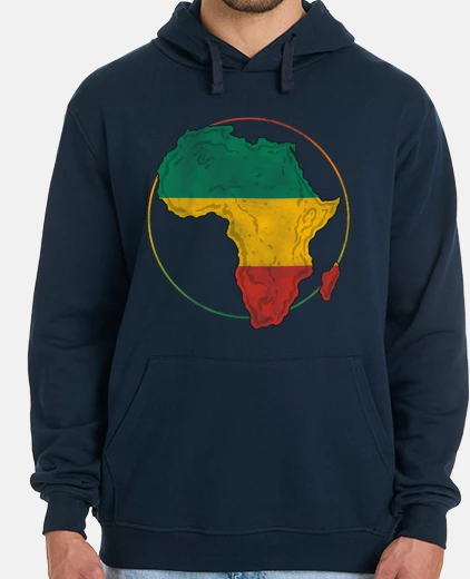 Hoodie africa map african pride flag african culture rasta