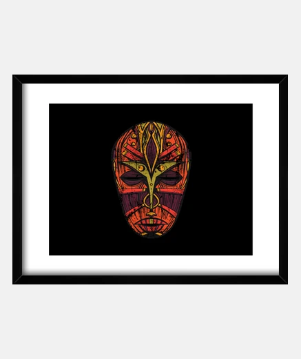 Framed africa mask southafrica tribe indigenou
