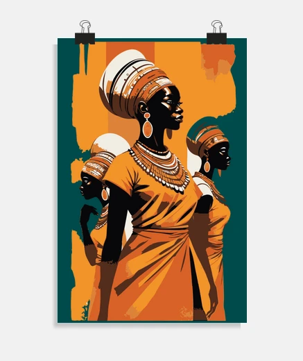 Poster african woman elegance ethnic afro poster living room bedroom studio poster