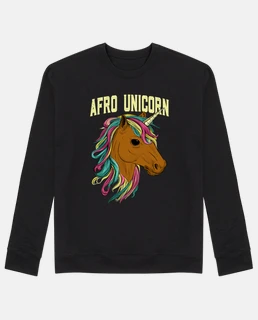 afro unicorno cavallo nero americano