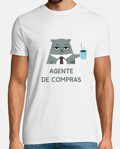 Camiseta Agente de compras entre cafe y gatos