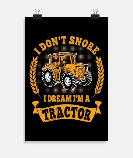 Poster agriculteur drôle de tracteur disant ro