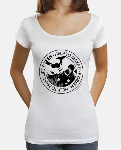 Tee-shirt aider à rendre la vie verte, noire