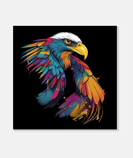 Tableau aigle coloré inspiré du pop art