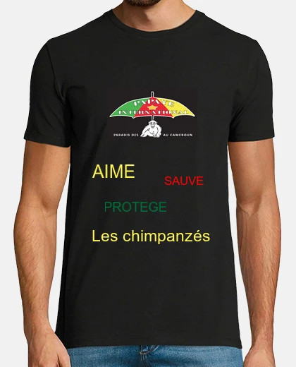 Tee-shirt AIME ET PROTEGE PAPAYE INTERNATIONAL FOND NOIR