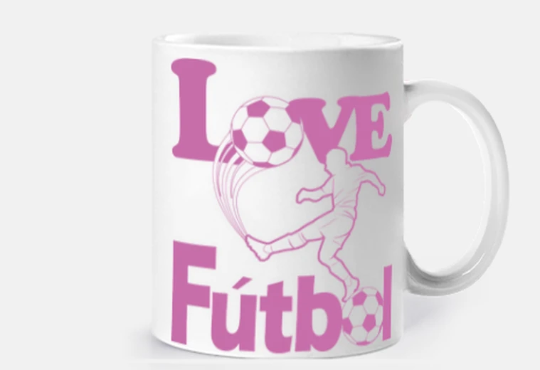 Mug aime love le football joueur de footbal