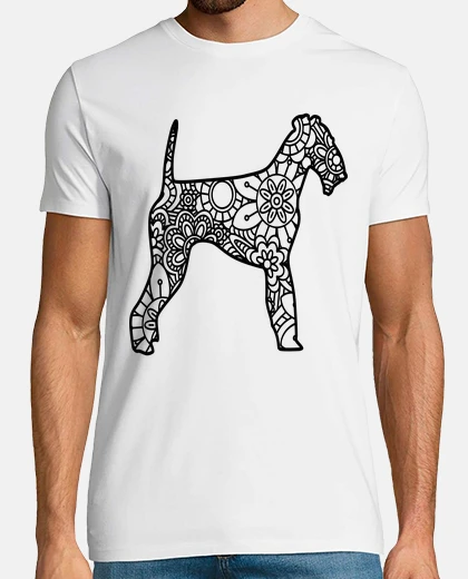 Tee-shirt airedale terrier mandala zentangle