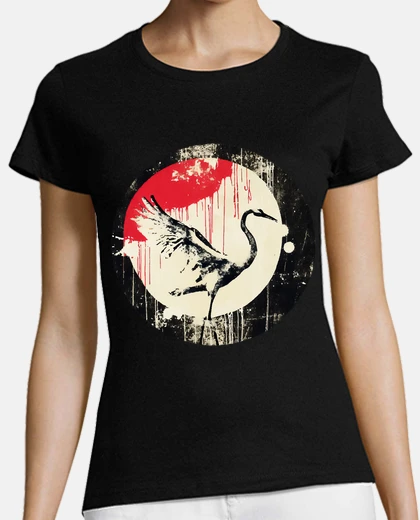T-shirt airone vintage astratto street art