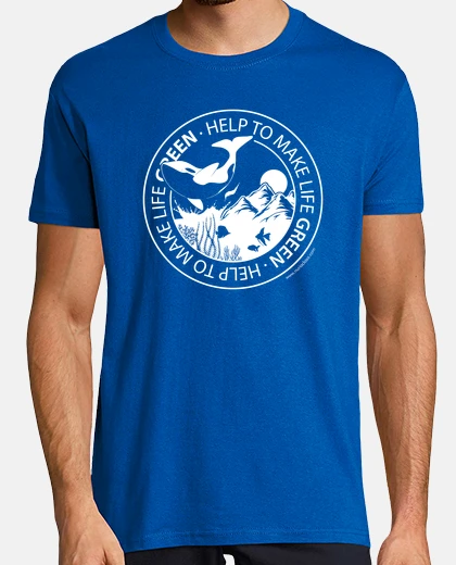 T-shirt aiuta a make vita verde, bianca