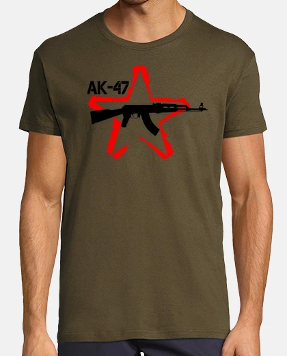 T-shirt ak47 stencil stella rossa