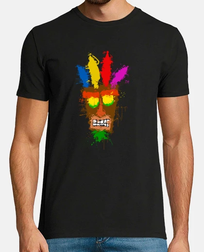 T-shirt aku aku pittura (crash bandicoot)
