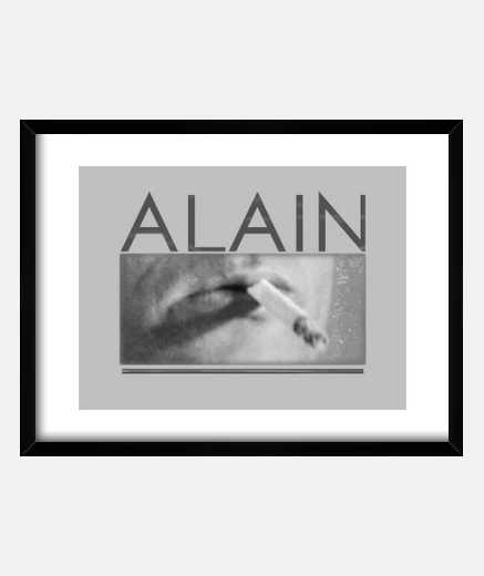Framed Alain Smoking Cigarette vintage