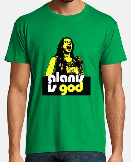 Tee-shirt alanis est dieu jaune