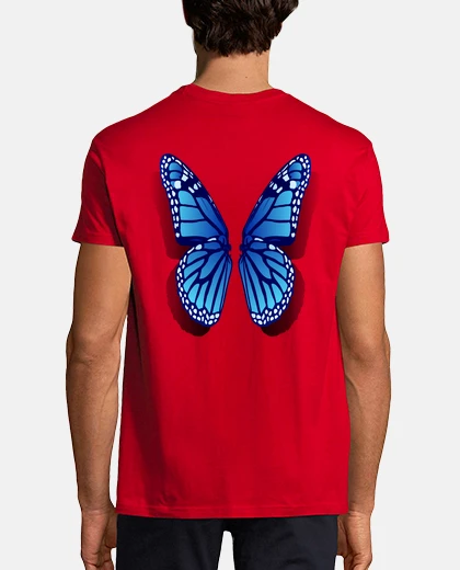 Camiseta alas de mariposa monarca azul