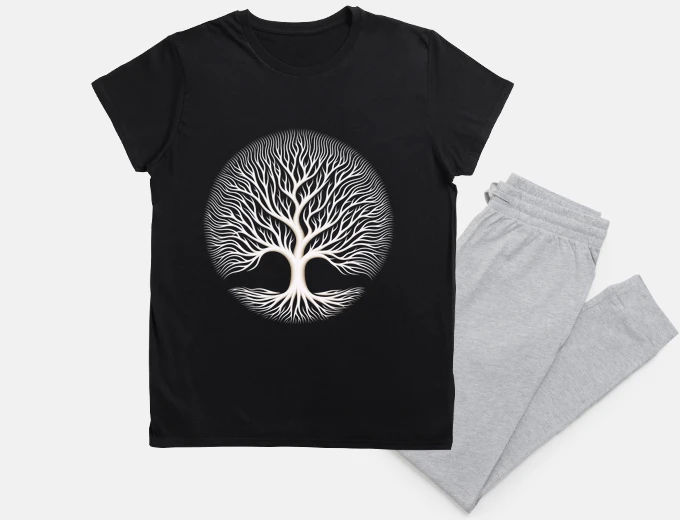 Pigiama albero circolare opt art