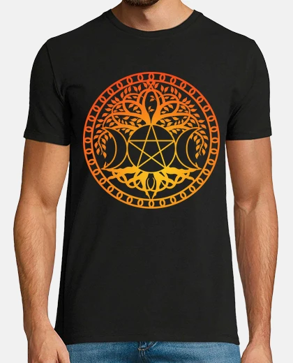 T-shirt albero della vita celtico tripla luna