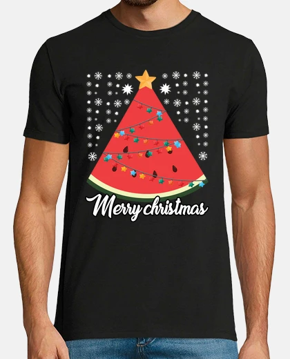 T-shirt albero di natale di anguria