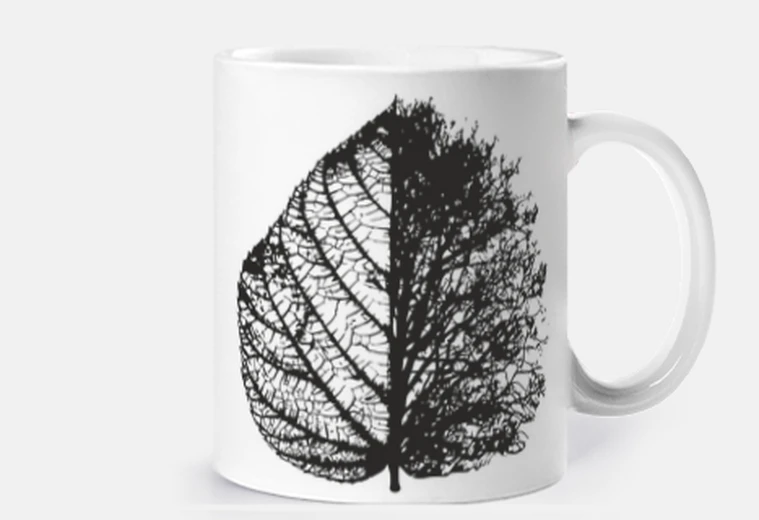 Tazza albero foglia scheletro tiglio svt tazza caffè tè
