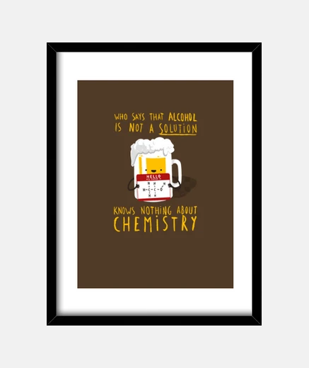 Framed alcohol solution - beer - chemistry