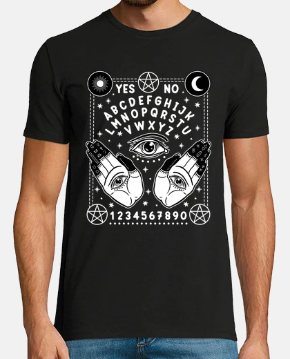 T-shirt alfabeto ouija halloween spiritualismo occulto orrore