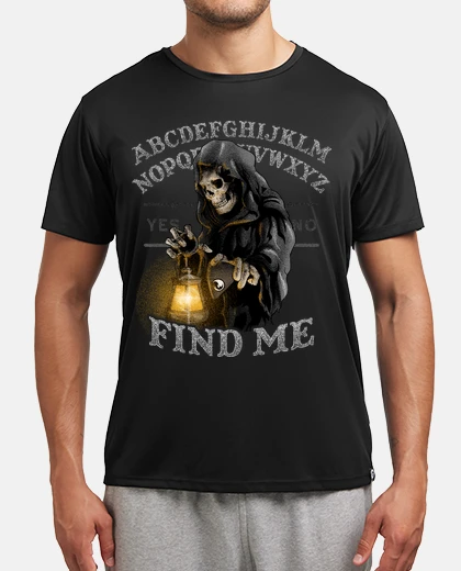 T-shirt alfabeto ouija halloween trovami spiritualismo horror in inglese