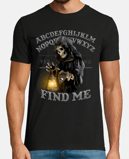 T-shirt alfabeto ouija halloween trovami spiritualismo horror in inglese