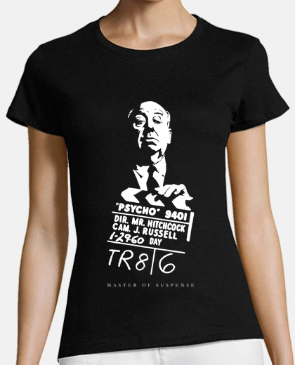 Tee-shirt alfred hitchcock, maître des mouvements de suspense