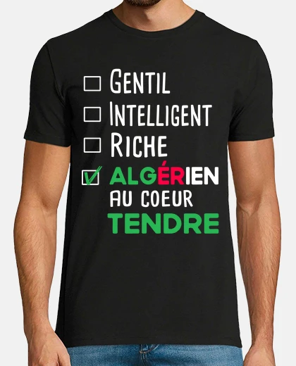 Tee-shirt Algérien homme. Cadeau humour