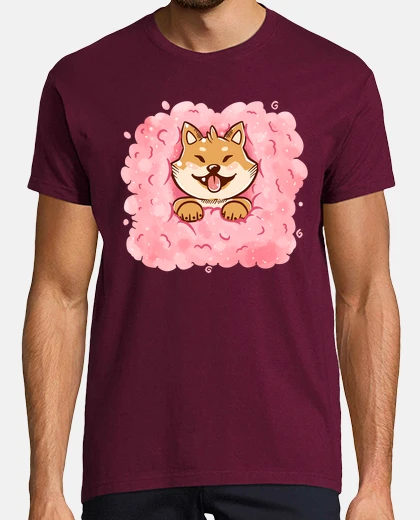 Camiseta algodón candy shiba inu camisa para hombre