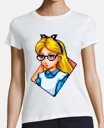 Tee-shirt alice  nerd  lunettes rétro pixel