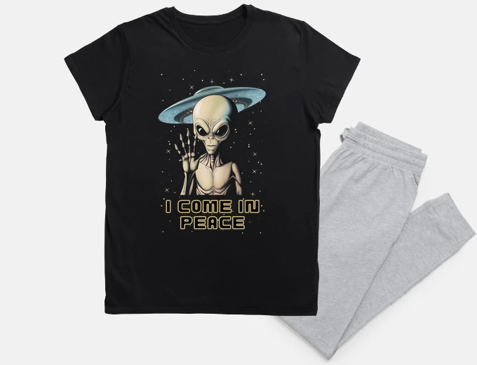 Pajama alien comes in peace