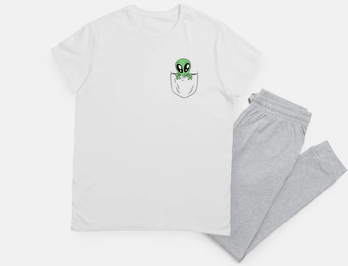 Pyjama alien dans la poche,alien pocket.