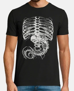 White Skeleton Rib Cage Men's Tshirt - Crazy Dog T-Shirts